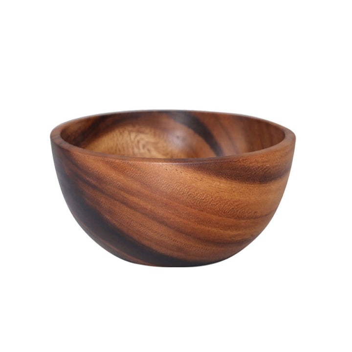 Good Grade Eco-Friendly Polishing Salad Bowl Japanese Practical Wooden Soup Bowl Kitchen Supplies Image 4