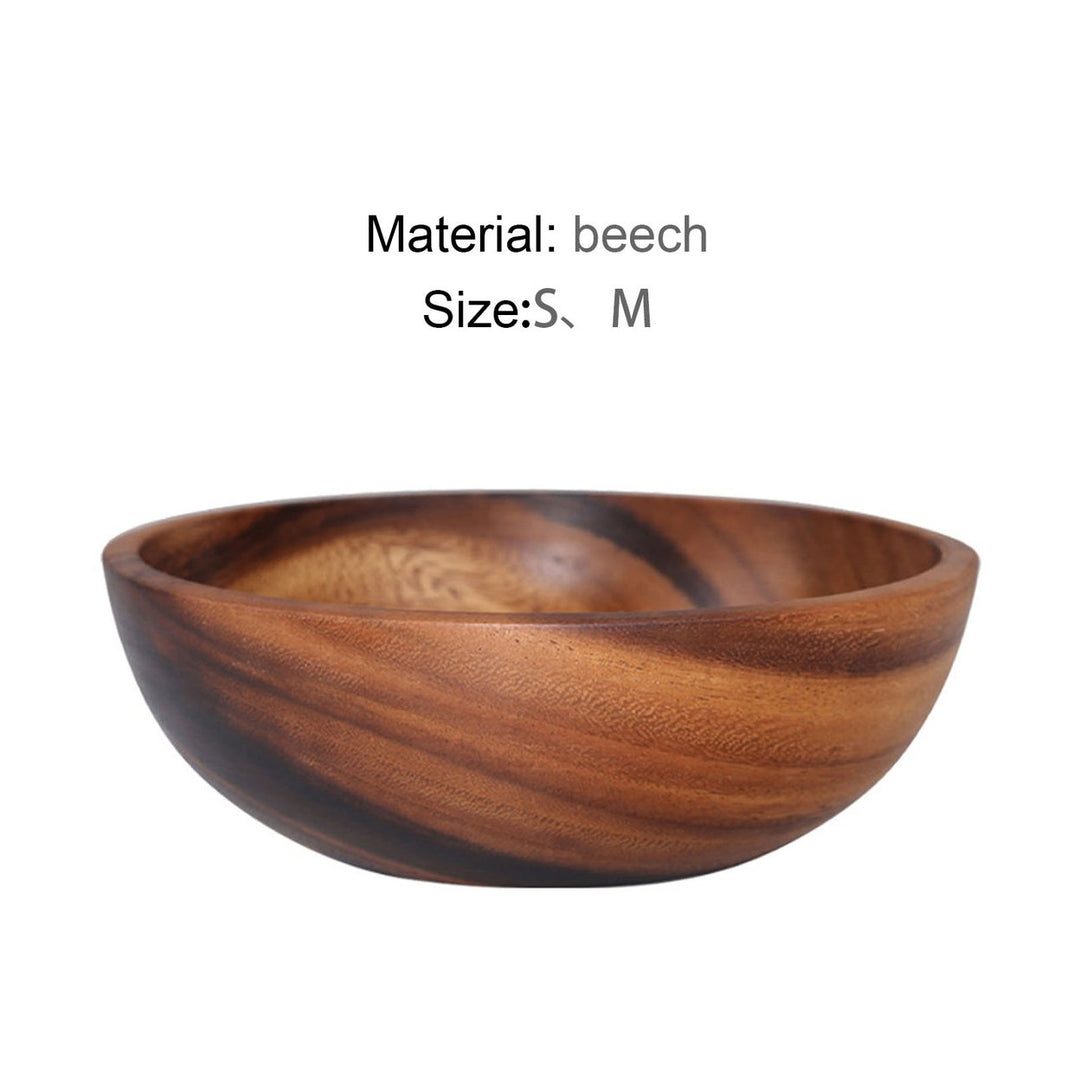 Good Grade Eco-Friendly Polishing Salad Bowl Japanese Practical Wooden Soup Bowl Kitchen Supplies Image 12