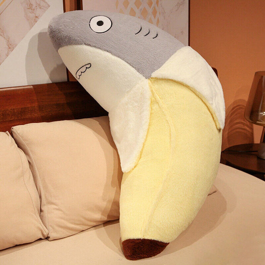 45cm Shark Banana Plush Toy Cute 2-in-1 Doll Plushies Companion Sofa Cushion Stuffed Sea Animal Doll Plush Pillow Toy Image 1