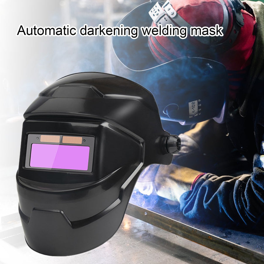 Solar Powered Welding Helmet Auto Darkening LCD Clear Welding Shield Grinding Hood Safety Gear Image 1