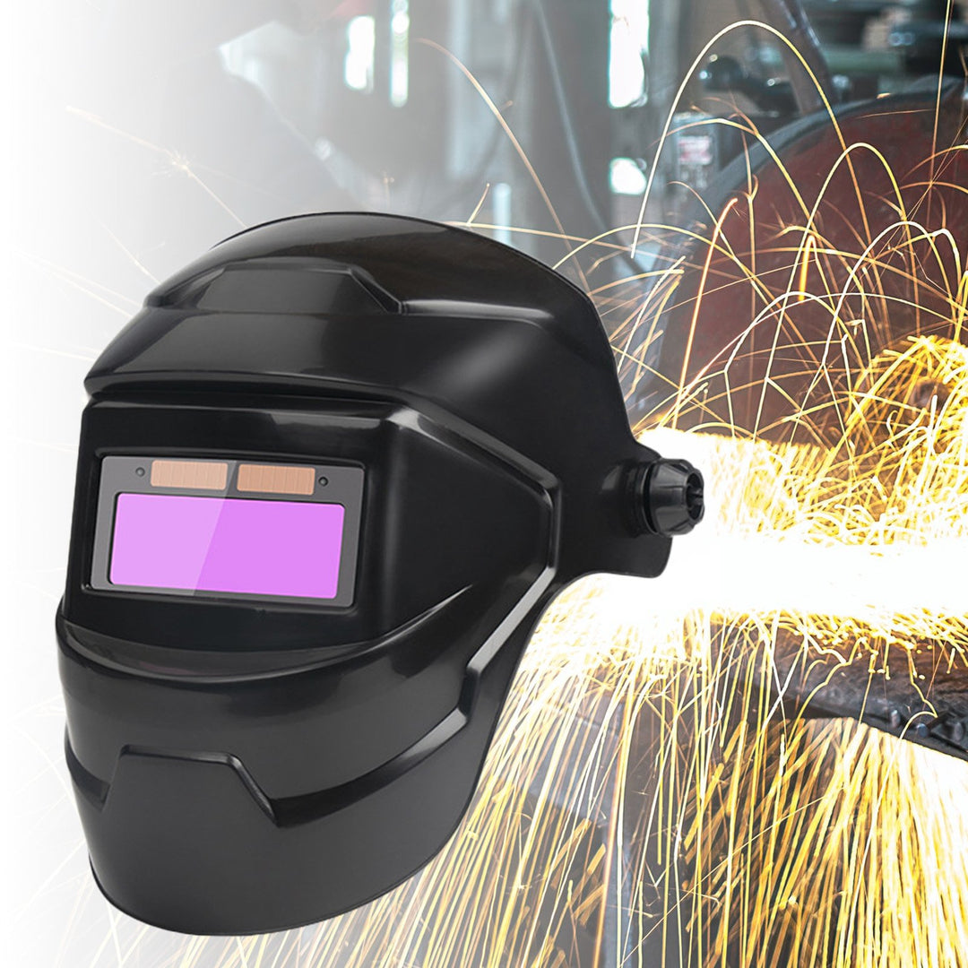 Solar Powered Welding Helmet Auto Darkening LCD Clear Welding Shield Grinding Hood Safety Gear Image 2