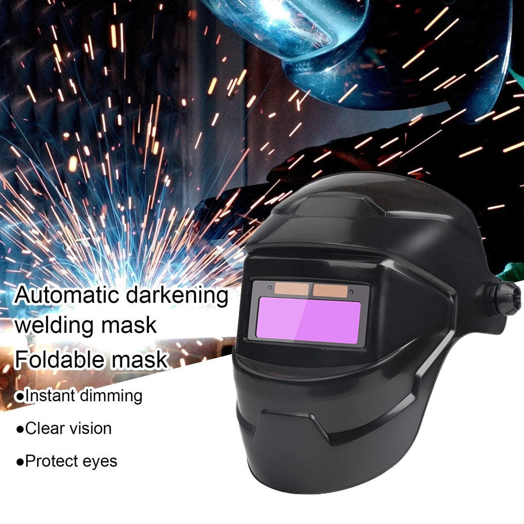 Solar Powered Welding Helmet Auto Darkening LCD Clear Welding Shield Grinding Hood Safety Gear Image 3