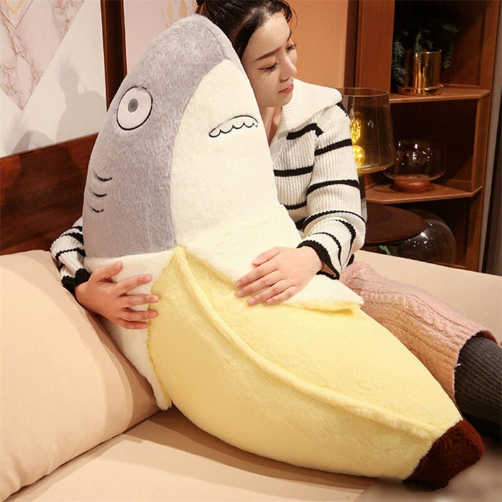 45cm Shark Banana Plush Toy Cute 2-in-1 Doll Plushies Companion Sofa Cushion Stuffed Sea Animal Doll Plush Pillow Toy Image 4