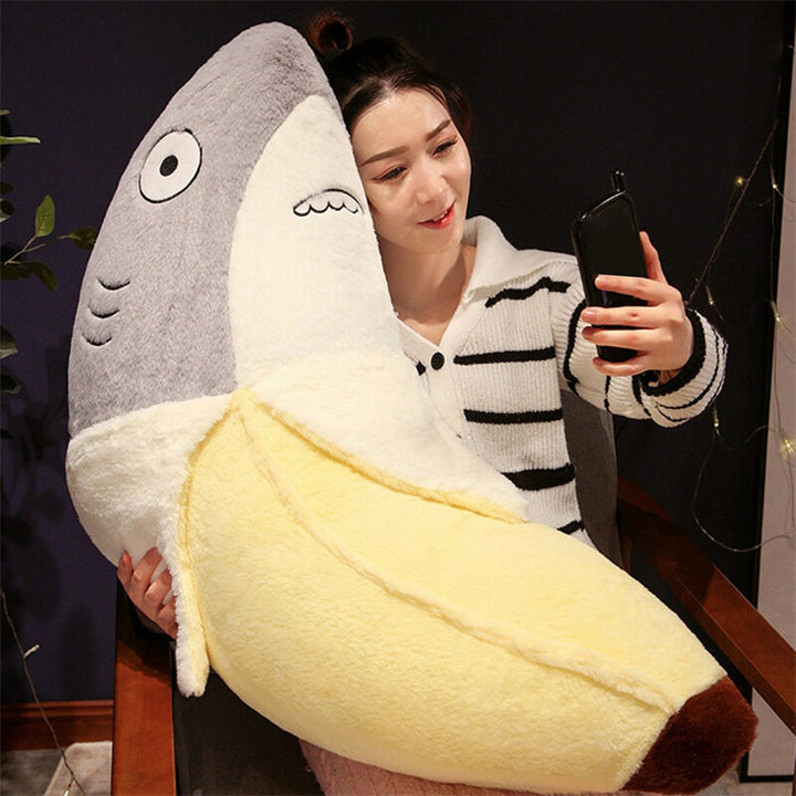 45cm Shark Banana Plush Toy Cute 2-in-1 Doll Plushies Companion Sofa Cushion Stuffed Sea Animal Doll Plush Pillow Toy Image 8