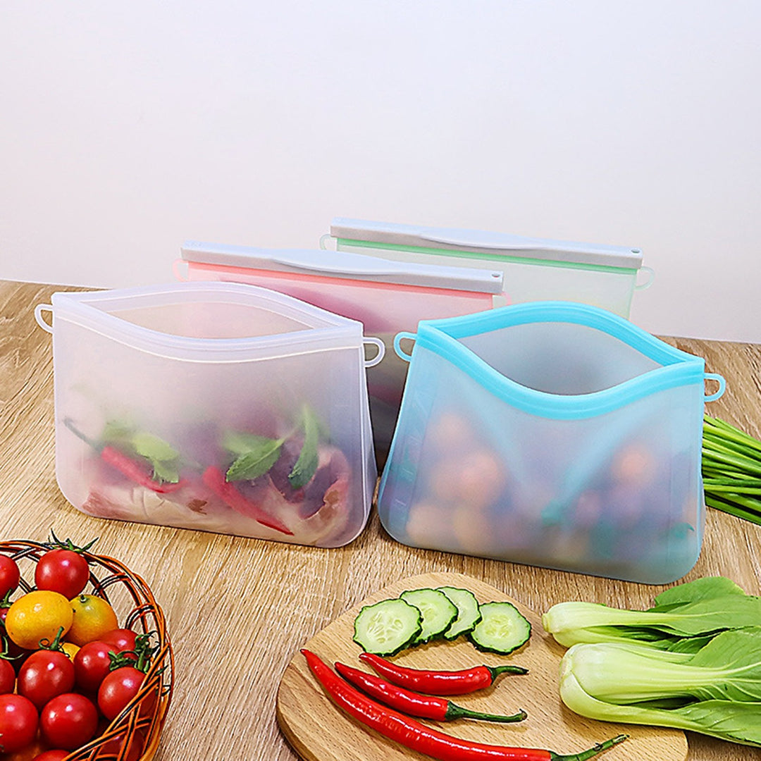 Food Storage Bag Leak-proof Easy Seal Silica Gel Vegetable Fruit Freezer Gallon Bag for Home Image 11