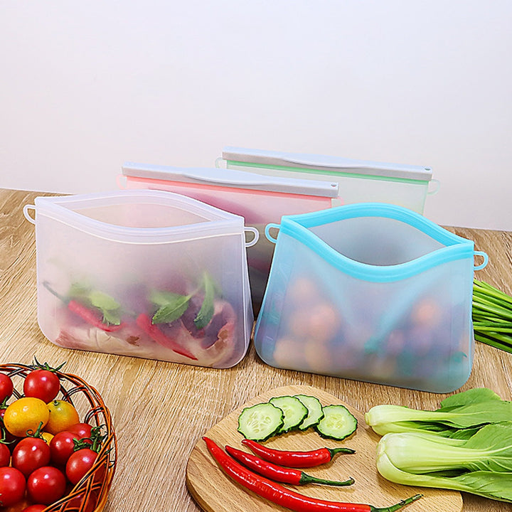 Food Storage Bag Leak-proof Easy Seal Silica Gel Vegetable Fruit Freezer Gallon Bag for Home Image 11