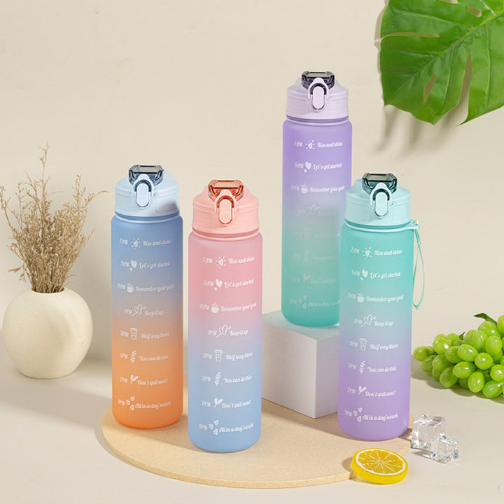 750ml Drinking Bottle Gradient Large Capacity Leak-proof Ins Style Traveling Straw Design Drinking Jug Daily Use Image 1