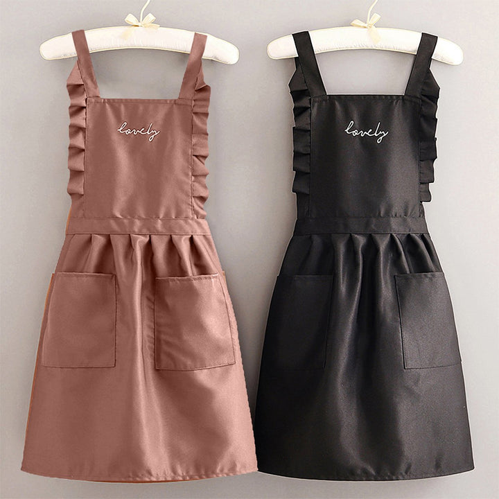 Kitchen Apron with Pockets Strap Adjustable Breathable Thin Ladies Princess Skirt Coffee Garden Work Clothes Daily Use Image 1