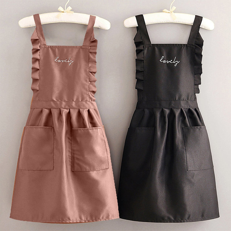 Kitchen Apron with Pockets Strap Adjustable Breathable Thin Ladies Princess Skirt Coffee Garden Work Clothes Daily Use Image 1