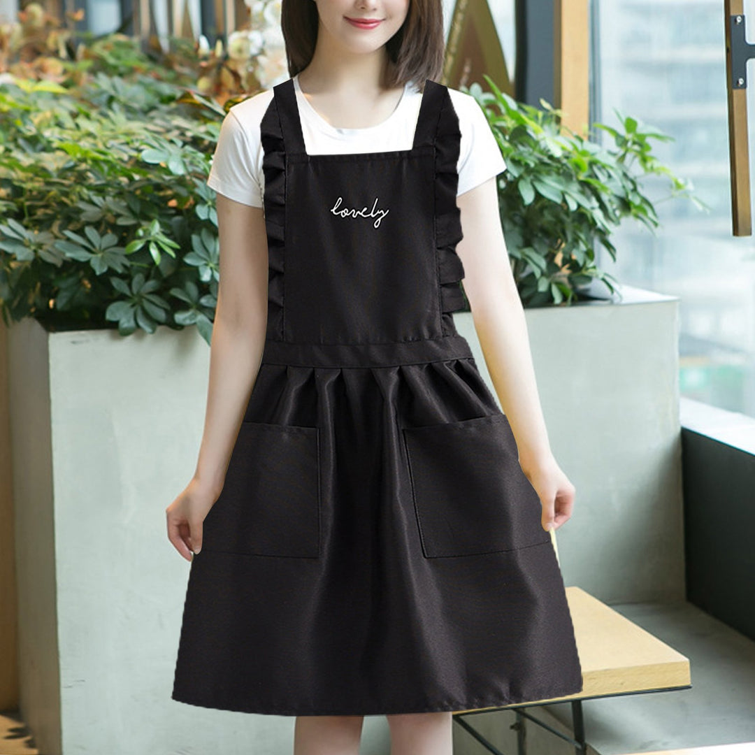 Kitchen Apron with Pockets Strap Adjustable Breathable Thin Ladies Princess Skirt Coffee Garden Work Clothes Daily Use Image 4