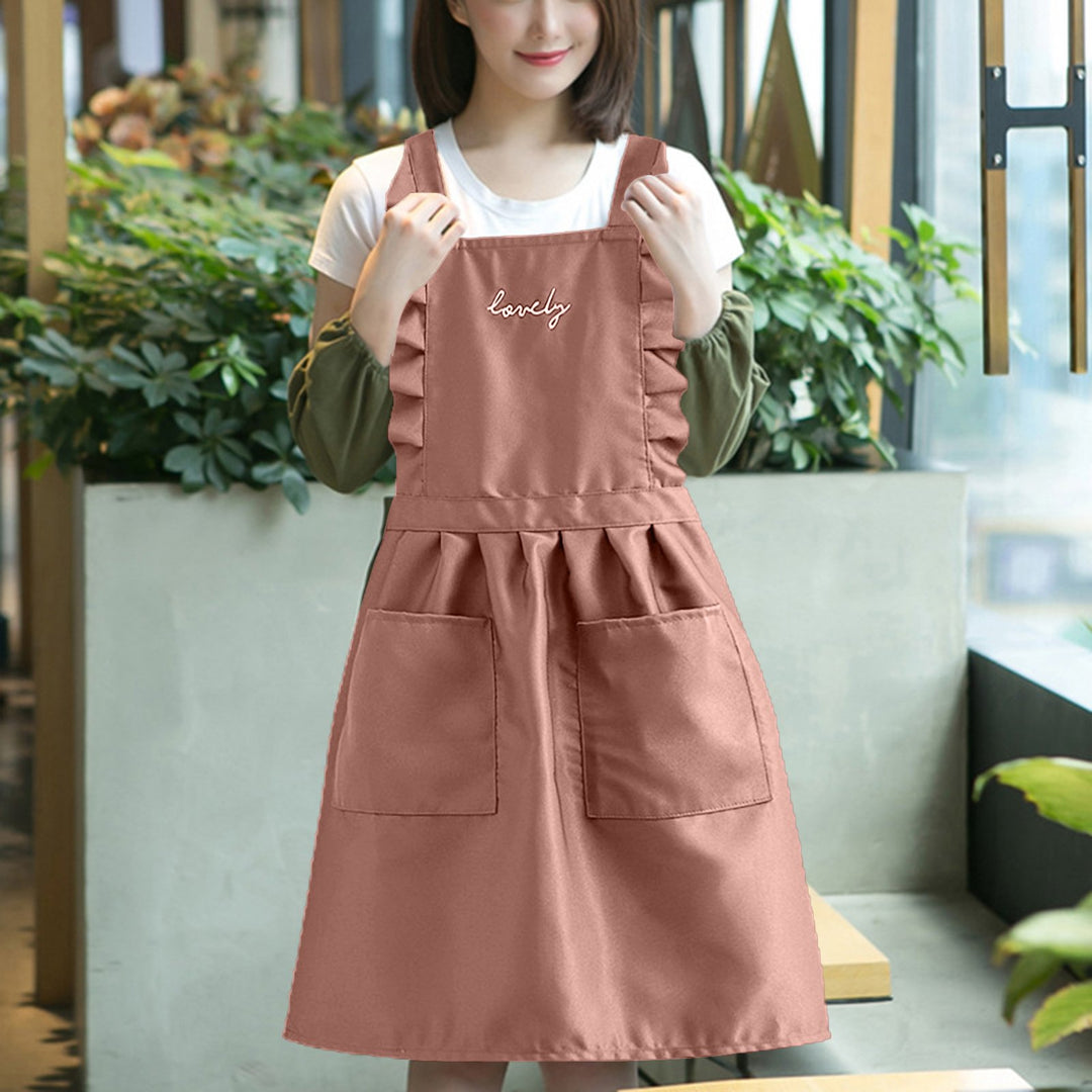 Kitchen Apron with Pockets Strap Adjustable Breathable Thin Ladies Princess Skirt Coffee Garden Work Clothes Daily Use Image 4