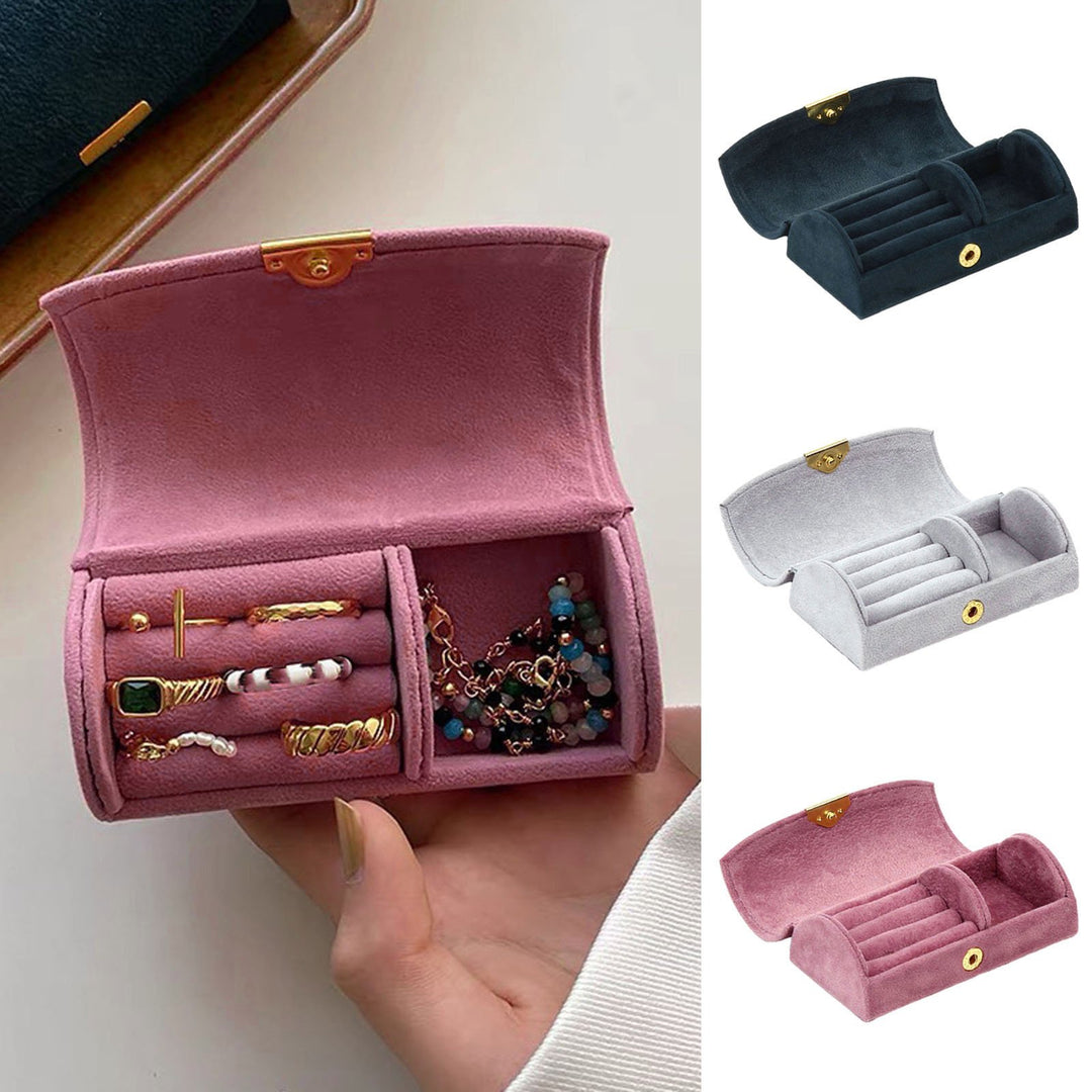 Travel Jewelry Storage Box Portable Elegant Button Large Capacity Earring Necklace Bracelet Ring Organizer Holder Image 1