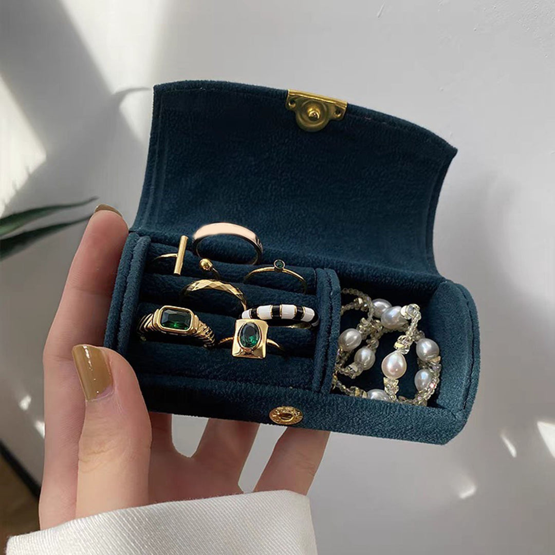 Travel Jewelry Storage Box Portable Elegant Button Large Capacity Earring Necklace Bracelet Ring Organizer Holder Image 4