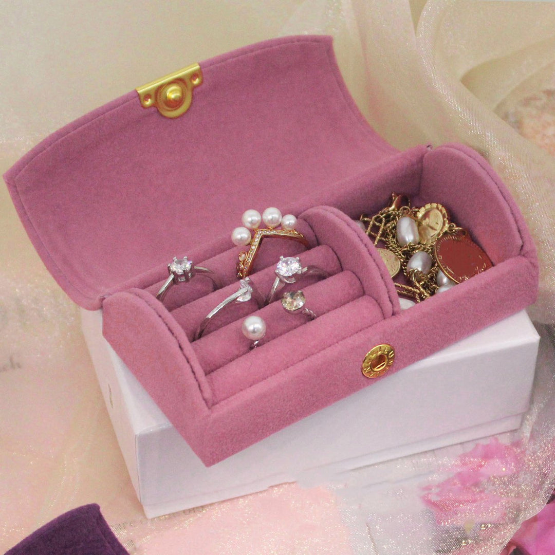 Travel Jewelry Storage Box Portable Elegant Button Large Capacity Earring Necklace Bracelet Ring Organizer Holder Image 12