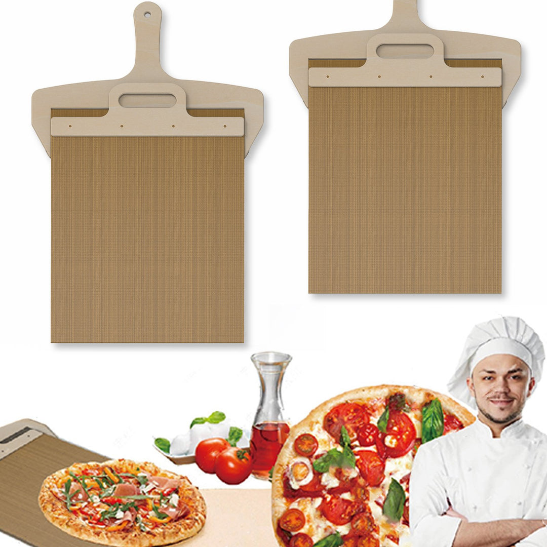 Sliding Pizza Peel with Handle High Temp Resistant Pizza Shovel Non-Stick Pizza Spatula Paddle for Oven Grill Image 1