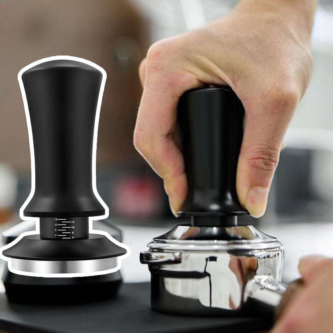 Coffee Hand Tamper with Automatic Rebound Spring Loaded And Scale Display Adjustable Depth Detachable Espresso Tamper Image 3