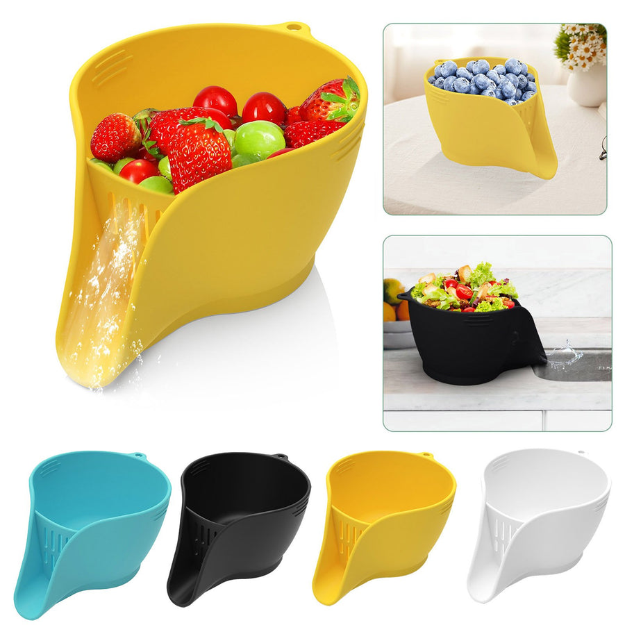 Drainage Basket Kitchen Draining Bowl Hollow Out Heat-resistant Quick Drainage Fruit Salad Washing Storage Strainer Image 1