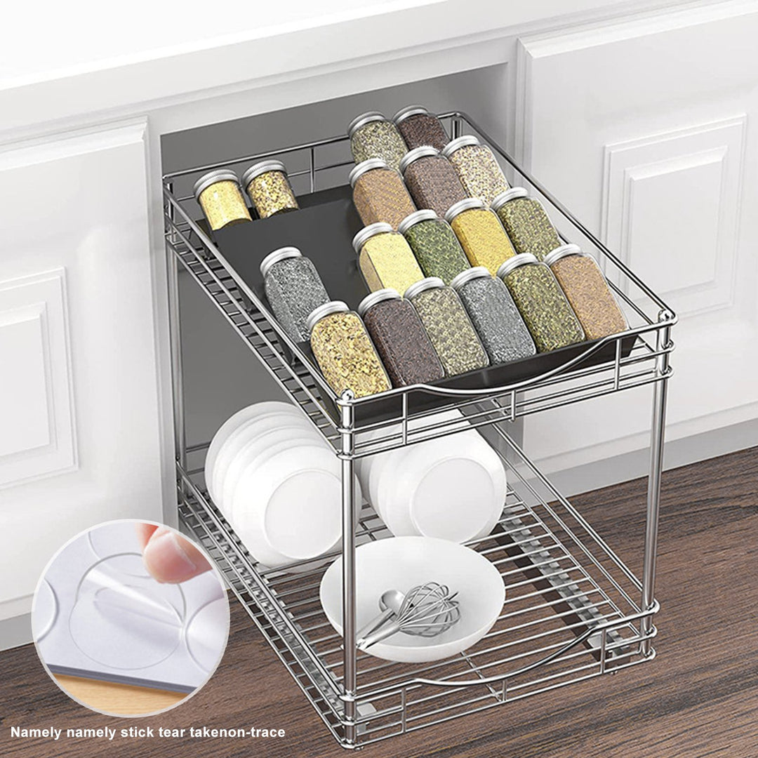 Spice Drawer Organizer 4 Tier Stepped Design Seasoning Rack 4 Pack Expandable Kitchen Storage Spice Jar Holder for Image 4