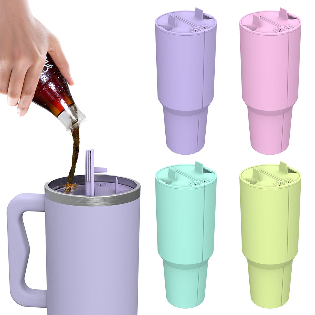 Silicone 2-in-1 Cup Liner for 40 Oz Cup Creative Drink Separator Stylish Emerald Design Food-Grade Reusable Liner for Image 2