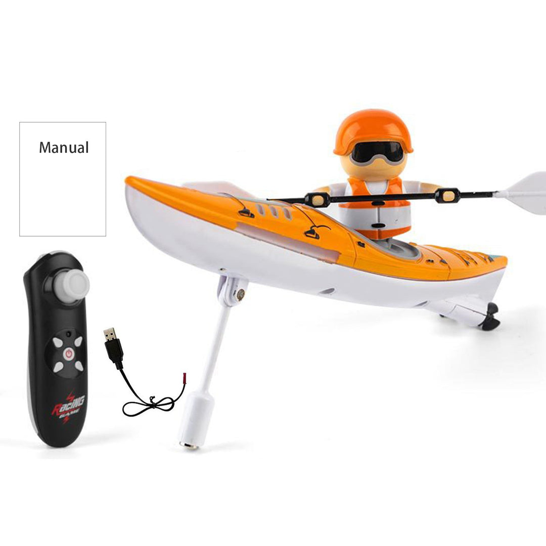 Remote Control Kids Boat Toy with LED Paddle Waterproof 2.4GHz RC Kayak Boat Lake River Pool Bathtub Balance Water Ship Image 3