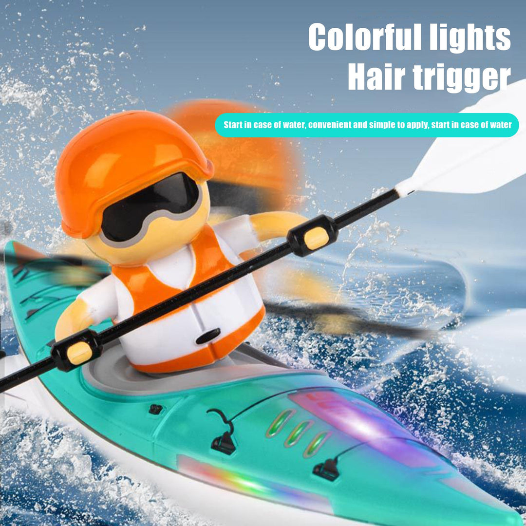 Remote Control Kids Boat Toy with LED Paddle Waterproof 2.4GHz RC Kayak Boat Lake River Pool Bathtub Balance Water Ship Image 6