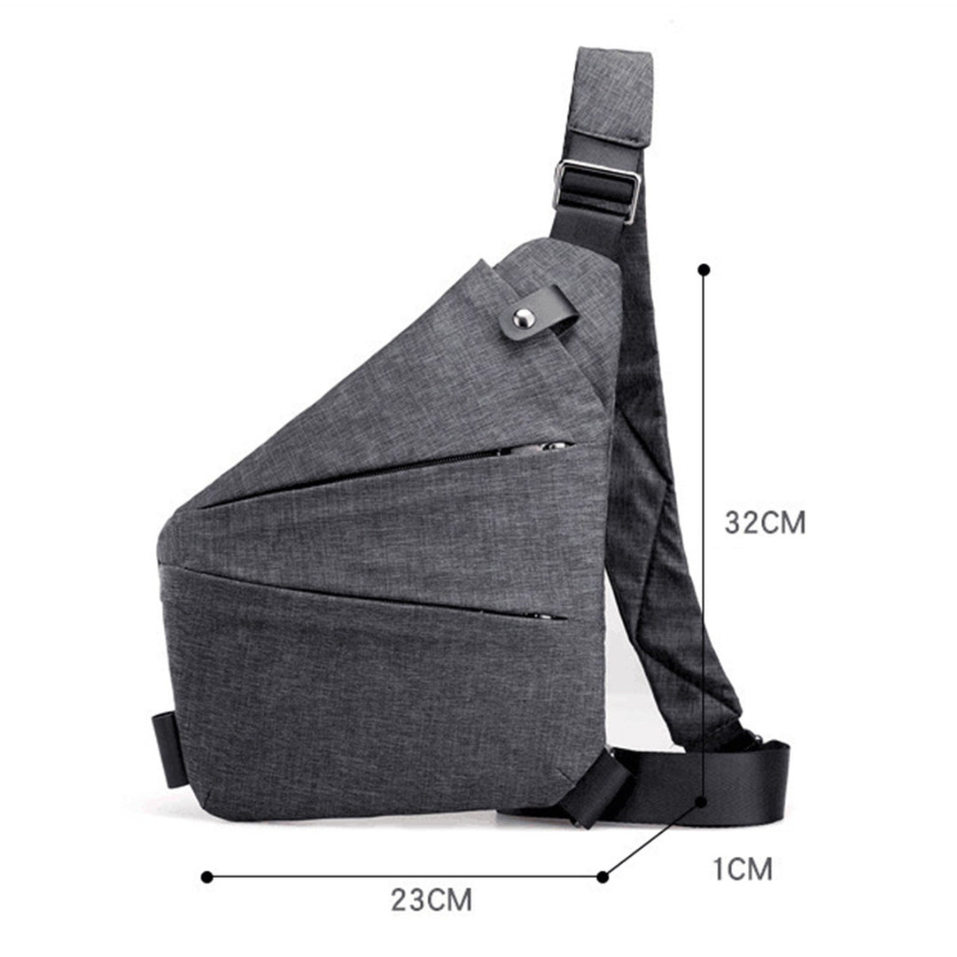 Men Shoulder Bag Adjustable Strap Portable Lightweight Large Capacity Hidded Zipper Closure Tear-resistant Anti-theft Image 10