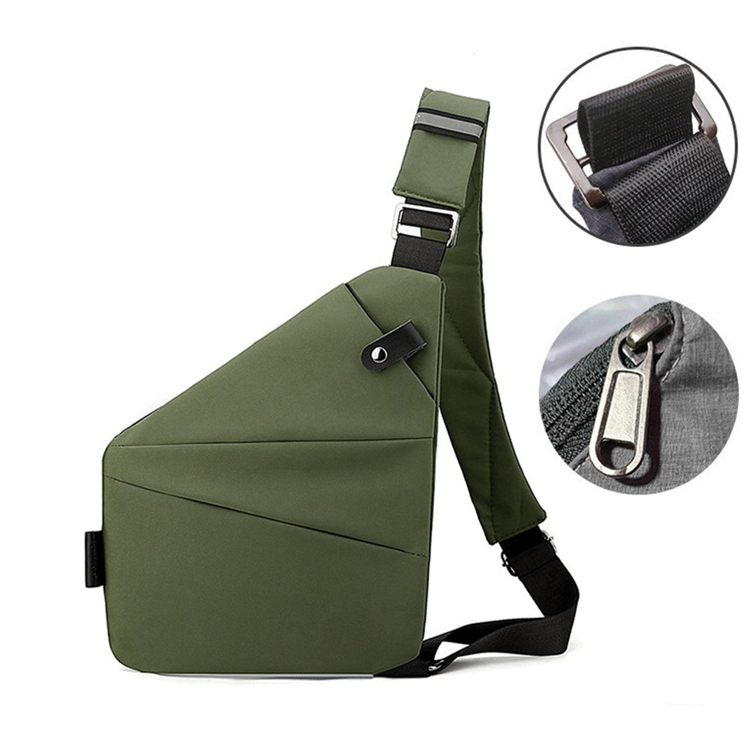 Men Shoulder Bag Adjustable Strap Portable Lightweight Large Capacity Hidded Zipper Closure Tear-resistant Anti-theft Image 11