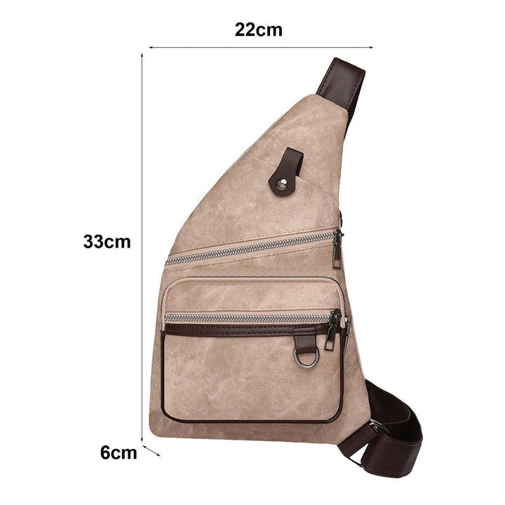 Chest Pack Faux Leather Adjustable Strap Unisex Shoulder Bag Retro Anti Theft Multi Pockets Travel Bag Side Crossbody Image 8