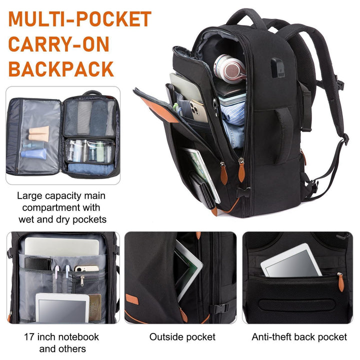 1 Set Travel Backpack with 3 Small Storage Bag Large Capacity Breathable Shoulder Strap College Backpack Bag Hiking Image 6