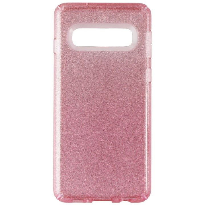 Speck Presidio Clear + Glitter Case for Galaxy S10 - Gold Glitter / Bella Pink Image 2