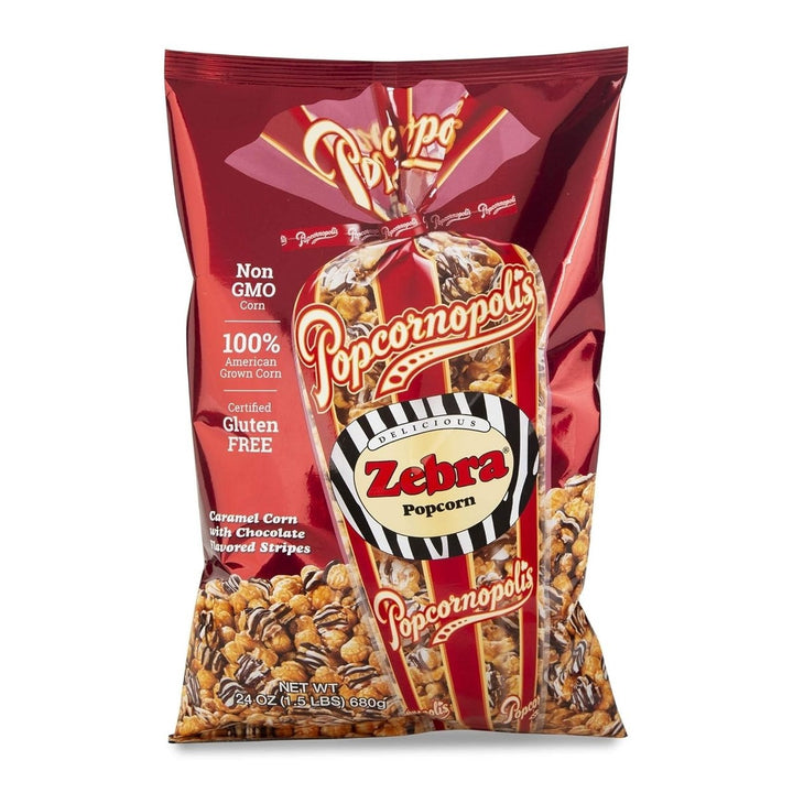 Popcornopolis Zebra Popcorn 24 Ounce Image 1