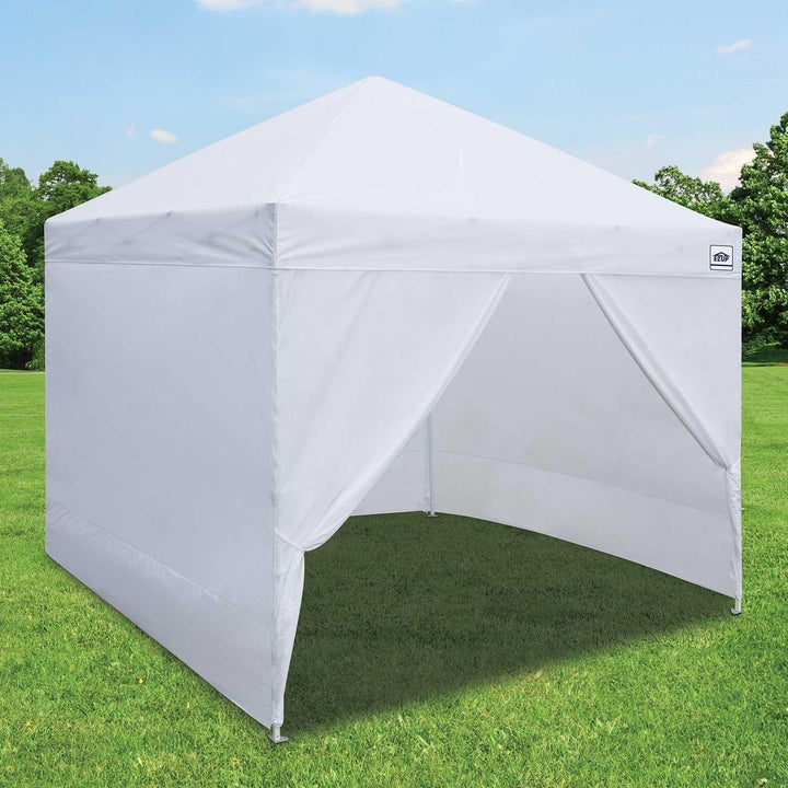 E-Z UP 10 x 10 Commercial Canopy w/ Walls and Weight Bags Image 1