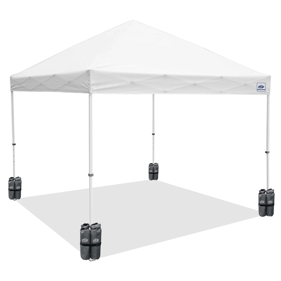 E-Z UP 10 x 10 Commercial Canopy w/ Walls and Weight Bags Image 2