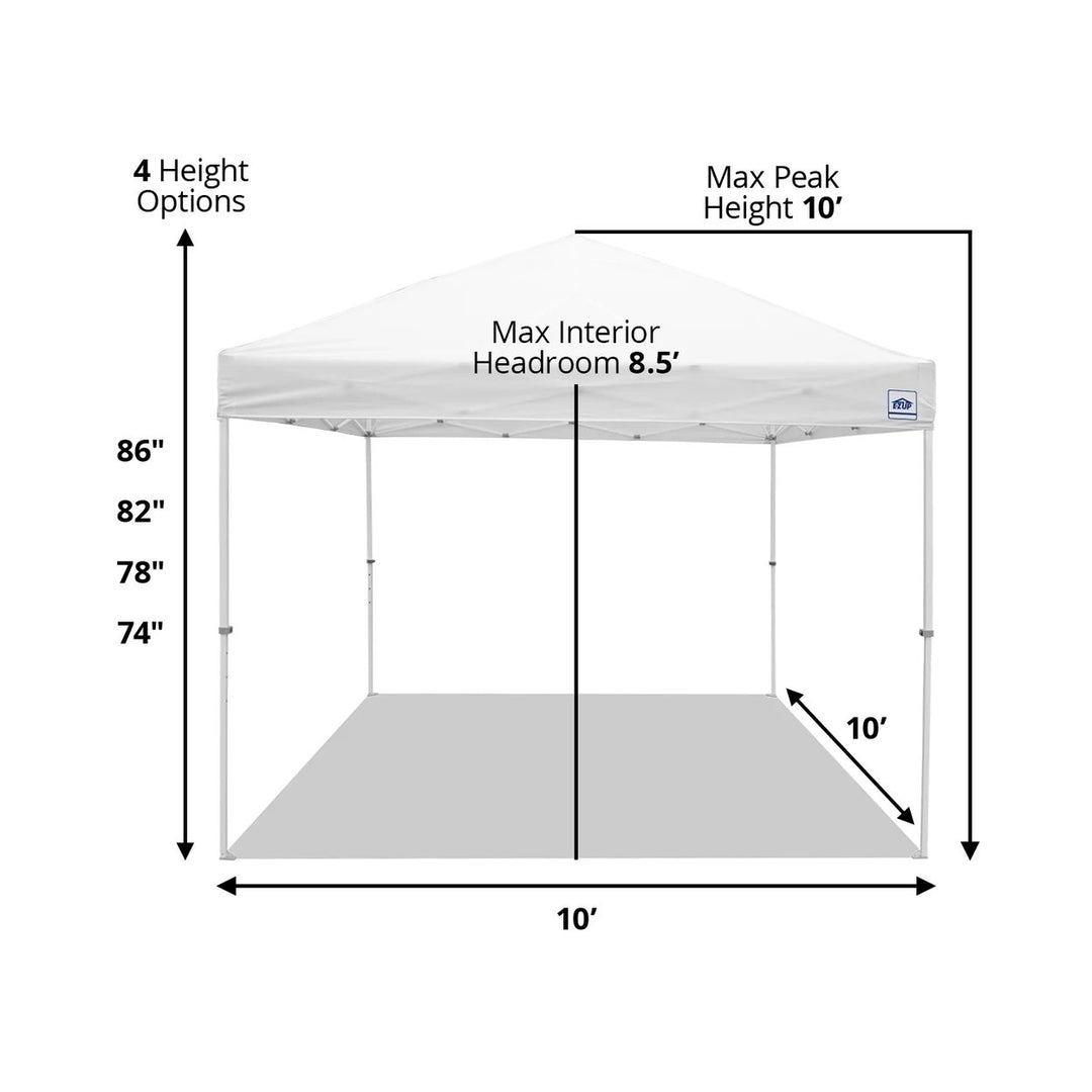 E-Z UP 10 x 10 Commercial Canopy w/ Walls and Weight Bags Image 3