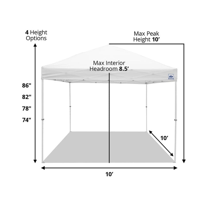 E-Z UP 10 x 10 Commercial Canopy w/ Walls and Weight Bags Image 3