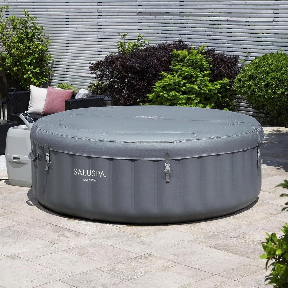 SaluSpa Corsica Energy-Saving Smart AirJet Inflatable Hot Tub 77" x 28" (Gray) Image 2