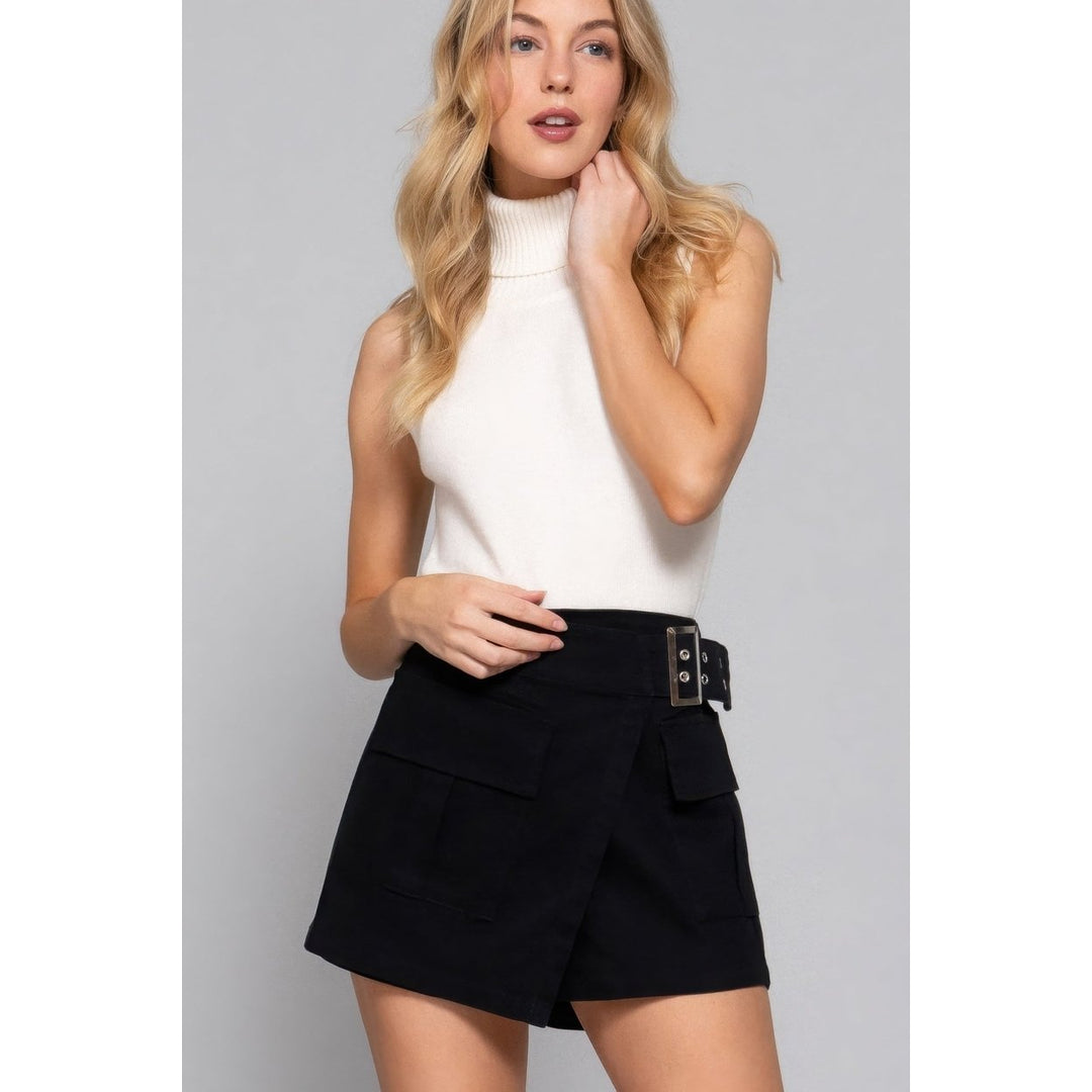 Waist Belted Cargo Skort Image 3