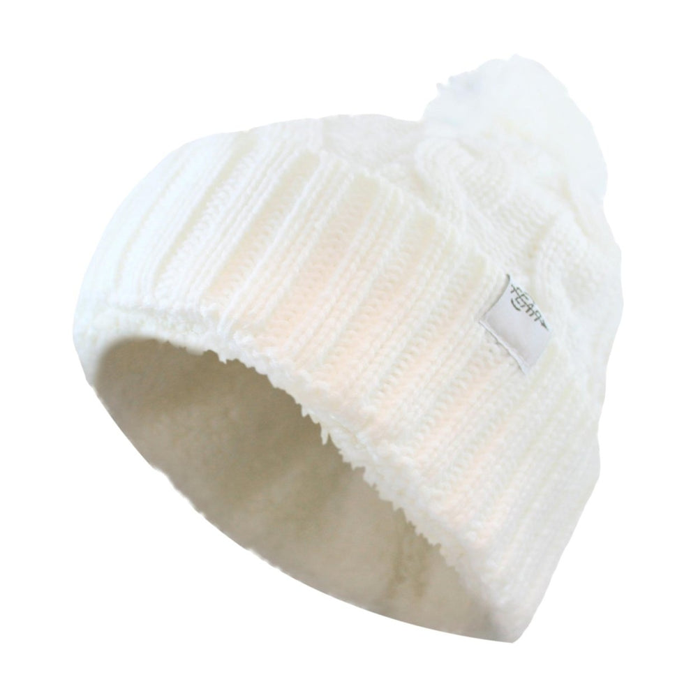 Warmest Plush Insulated Cuff Knit Pom Women Winter Beanie Hat Warm Image 2