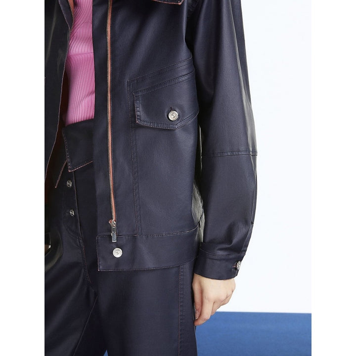 Wide Collar Coated Jacket Image 4