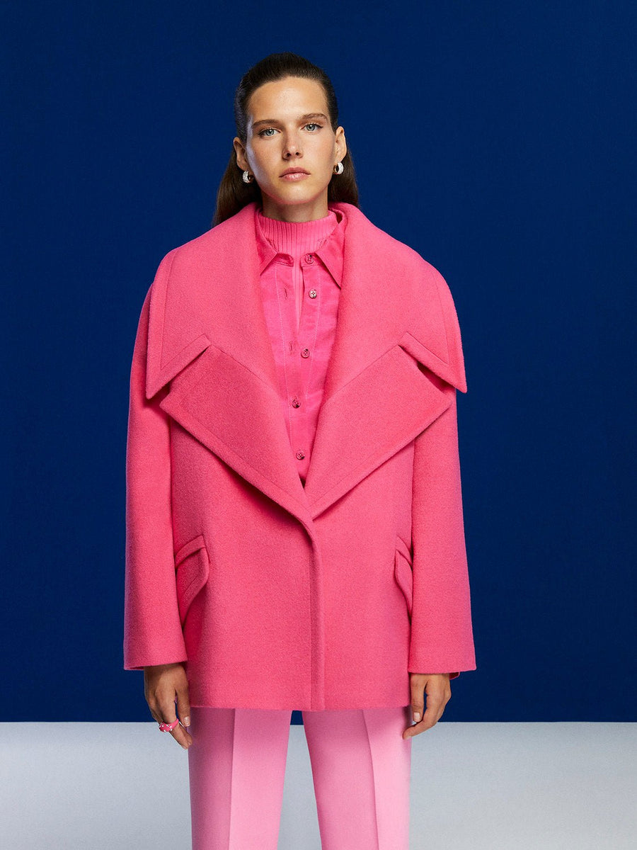 Wide Lapel Collar Coat Image 1