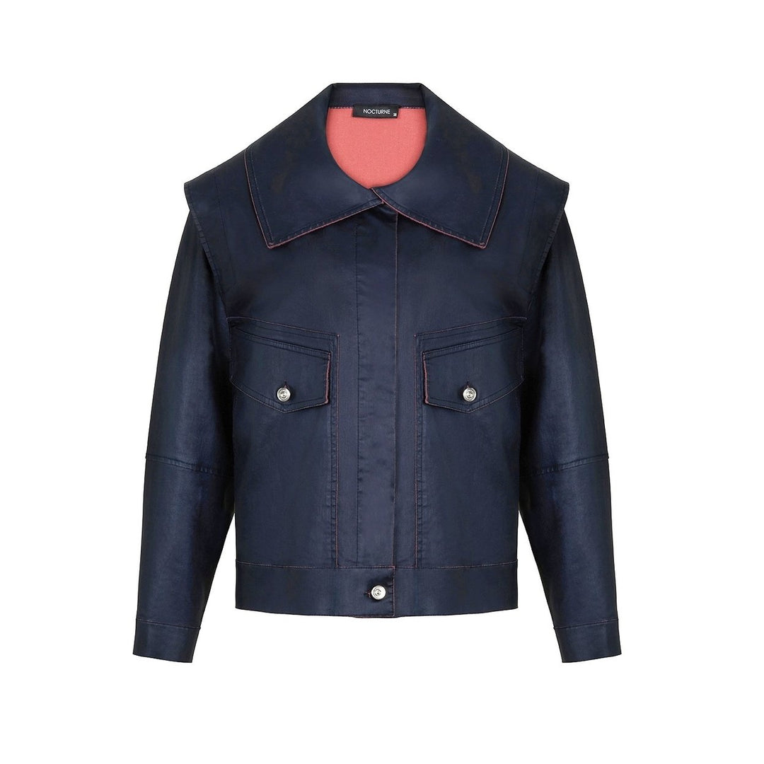 Wide Collar Coated Jacket Image 4