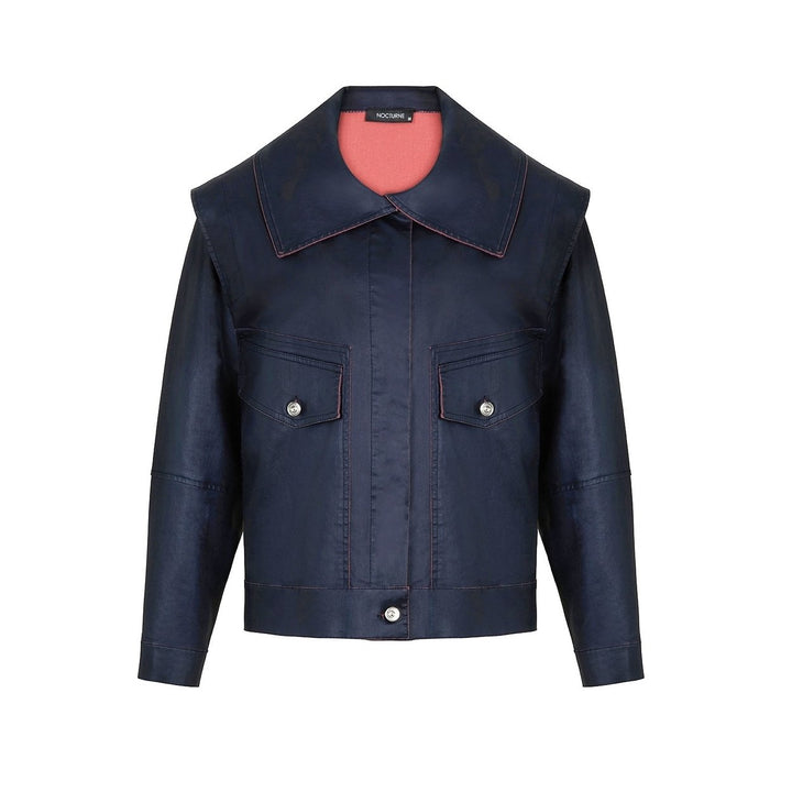 Wide Collar Coated Jacket Image 4