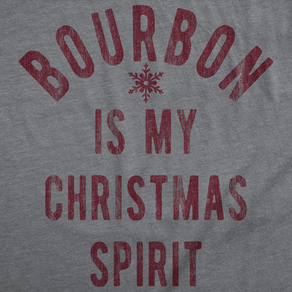 Mens Funny T Shirts Bourbon Is My Christmas Spirit Sarcastic Xmas Drinking Graphic Tee For Men Image 2