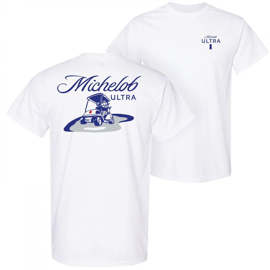 Michelob Ultra Golf Cart Front and Back Print T-Shirt Image 1