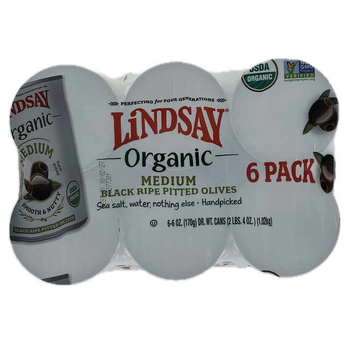 Lindsay Organic Medium Black Ripe Pitted Olives 6 Ounce (Pack of 6) Image 2