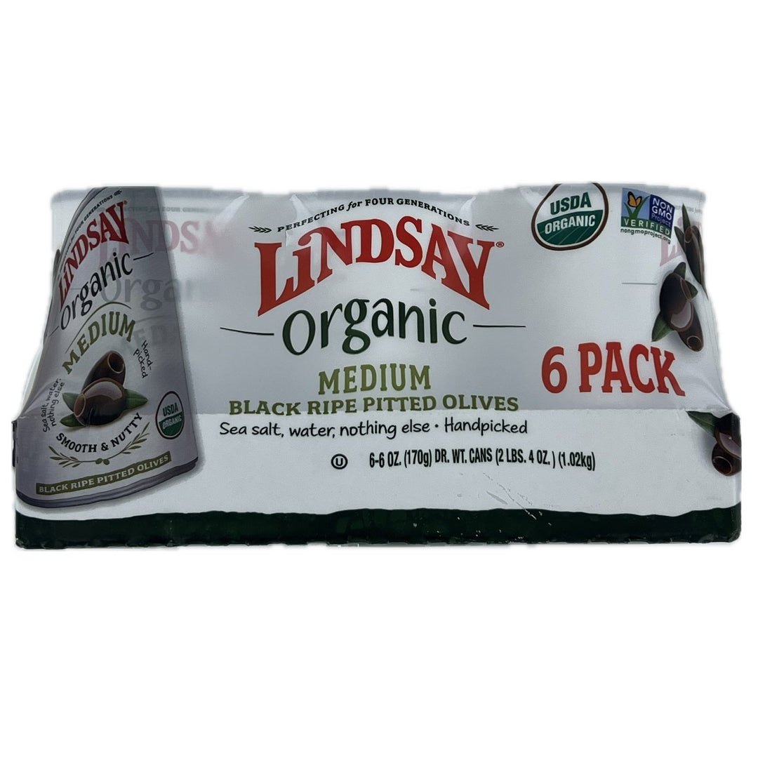 Lindsay Organic Medium Black Ripe Pitted Olives 6 Ounce (Pack of 6) Image 3