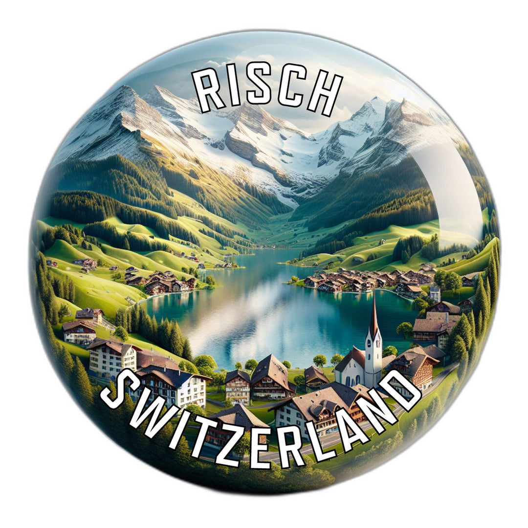 Risch Switzerland Souvenir Die Cut Flat Magnet Image 1