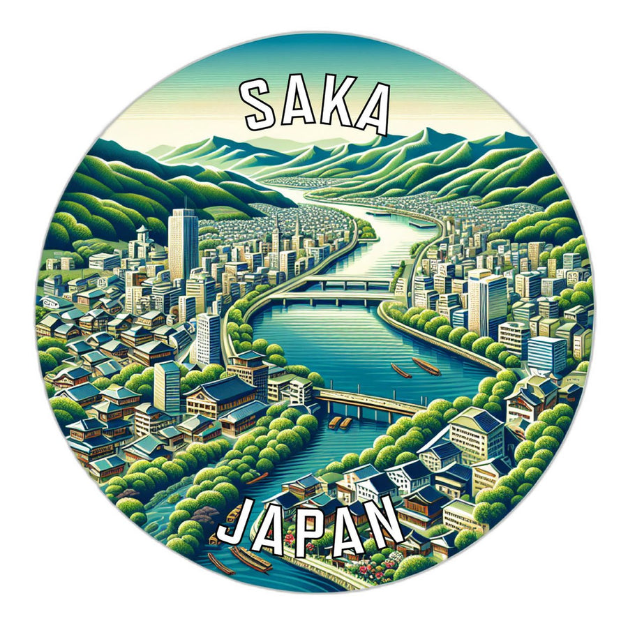 Saka Japan Souvenir Die Cut Flat Magnet Image 1