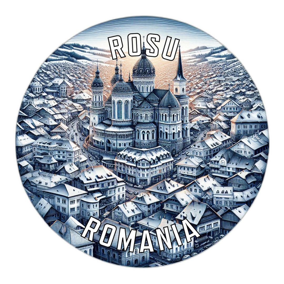 Rosu Romania Souvenir Die Cut Flat Magnet Image 1