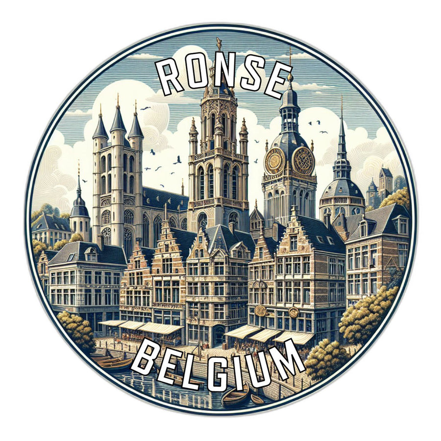 Ronse Belgium Souvenir Die Cut Flat Magnet Image 1